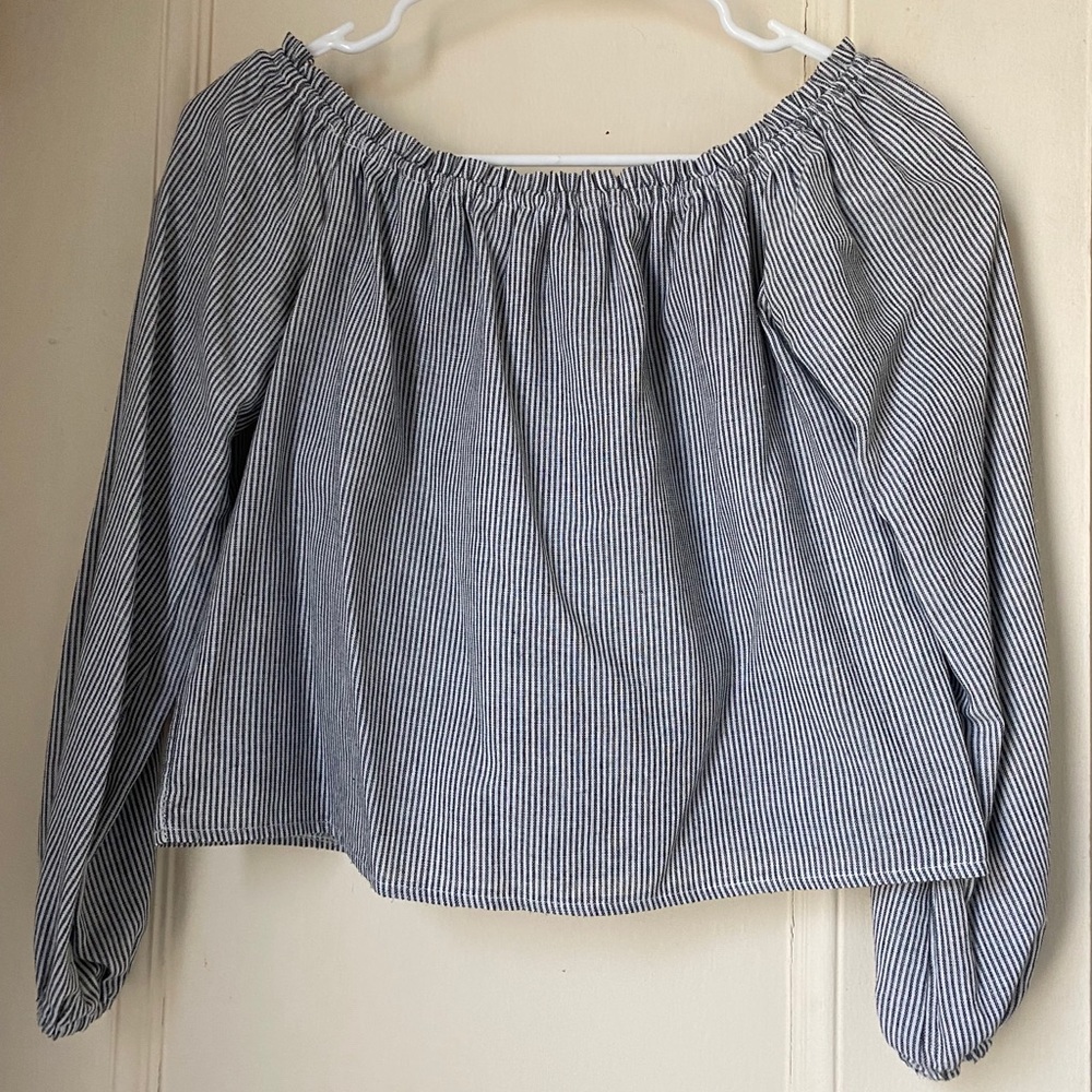 Brandy Melville Striped Off The Shoulder Top